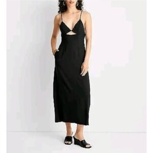 Future Collective Maxi Dress Cutout Pockets Sleeveless Black Size 14‎ NWT